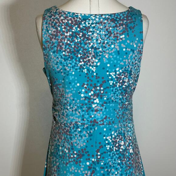 Eddie Bauer Blue Polka Dot Sleeveless Faux Wrap Sun Dress Womens Size Medium M - Picture 9 of 12